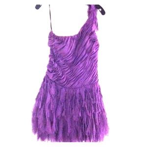 Bebe purple one shoulder party dress