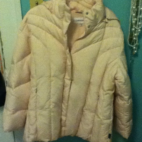 Baby pink Calvin Klein winter coat !