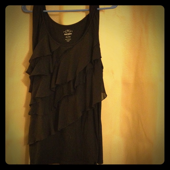 Black ruffle top
