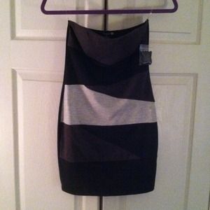 Brand new black, charcoal and gray fitted dress