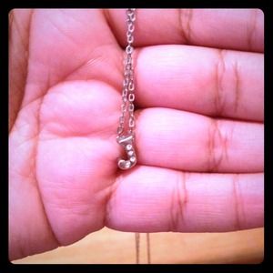 Austrian Swavarski Crystal  J pendant and necklace