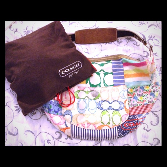 Coach C pattern Summertime Pattern Med Size Hobo