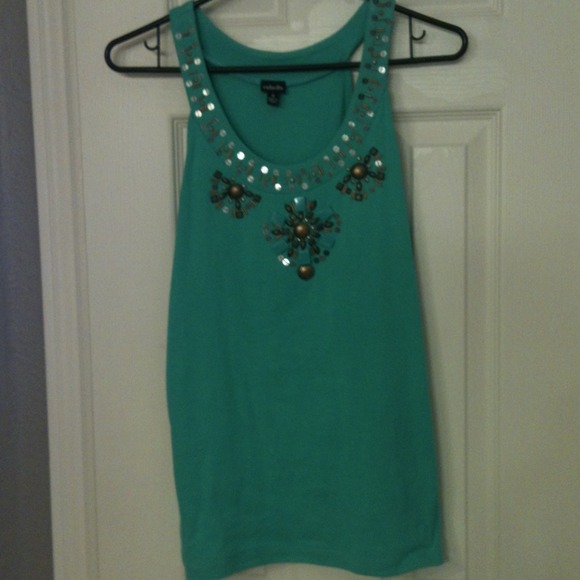 Turquoise beaded shirt - Picture 2 of 2