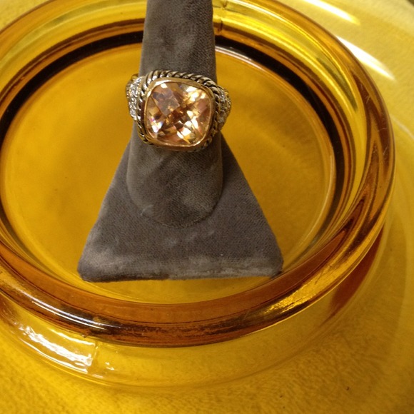 Beautiful Topaz and CZ Cocktail Ring Sz10 💍