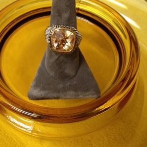 Beautiful Topaz and CZ Cocktail Ring Sz10 💍