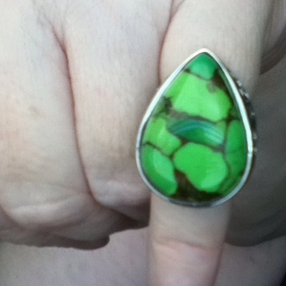 HUGE Green Mojave Turquoise in Sterling Silver