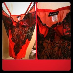 Frederick's Black and Red Lingerie