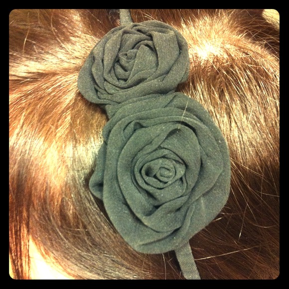 JCrew black flower headband