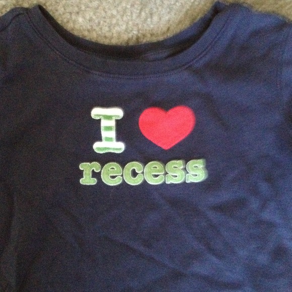 Little Girl's Blue Tshirt w/ "I ❤ RECESS" on front - Picture 2 of 2
