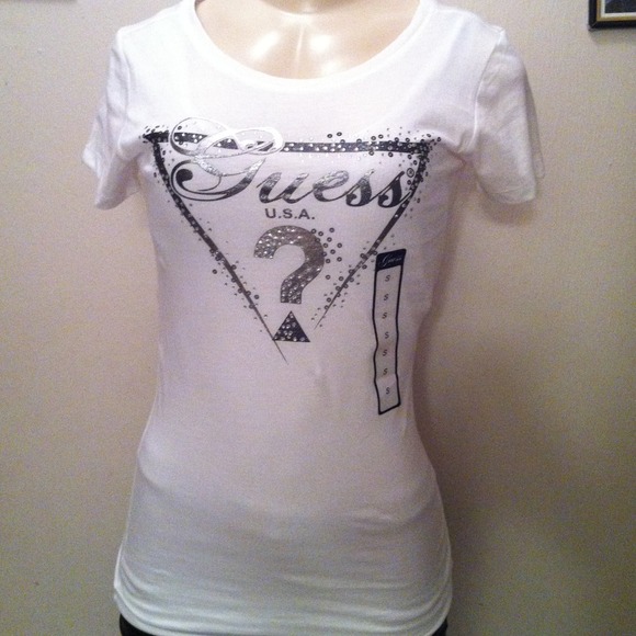 Guess white top