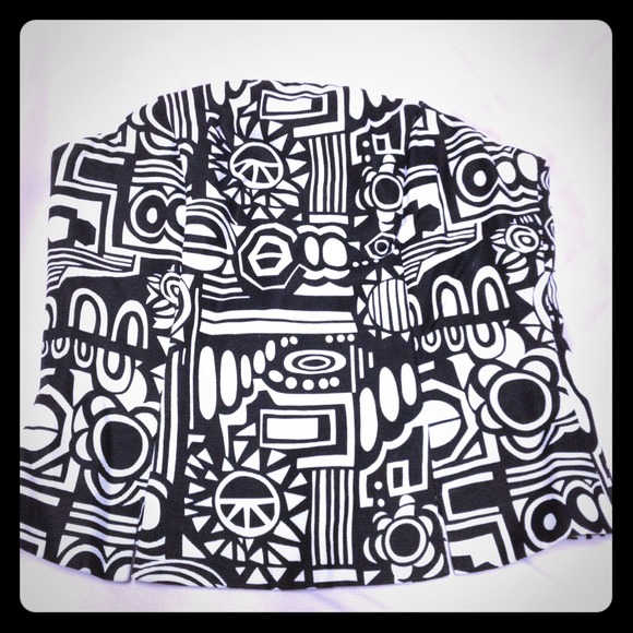 RESERVED B&W corset style stop in tribal print