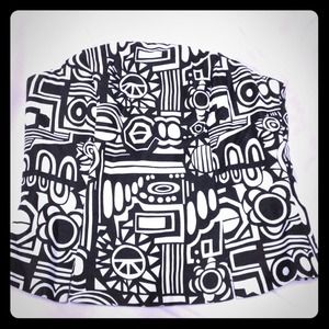 RESERVED B&W corset style stop in tribal print