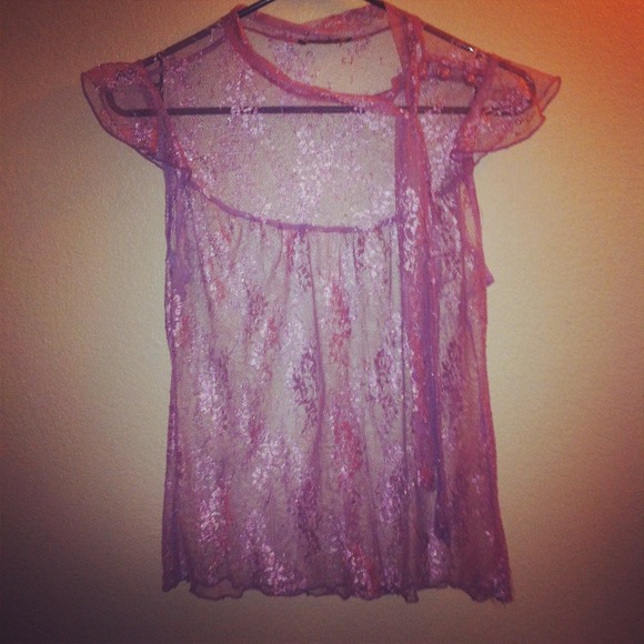 Rose Colored Lace Top