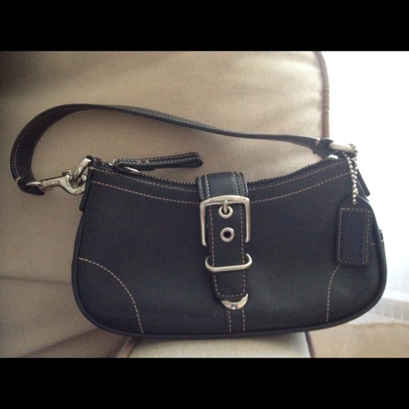 Small black Coach leather bag