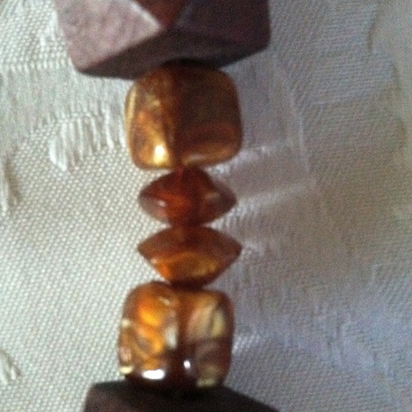 Wooden, Stone Necklace Adjustable - Picture 4 of 4