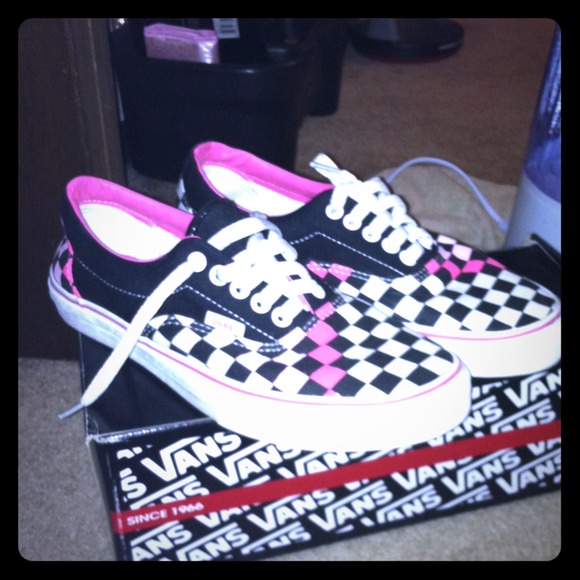 Pink checkered vans