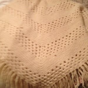 Cream crochet poncho