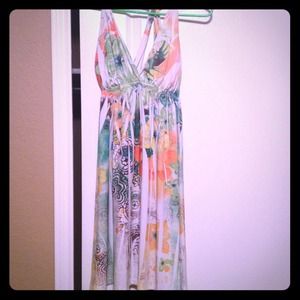 Orange Green & White dress