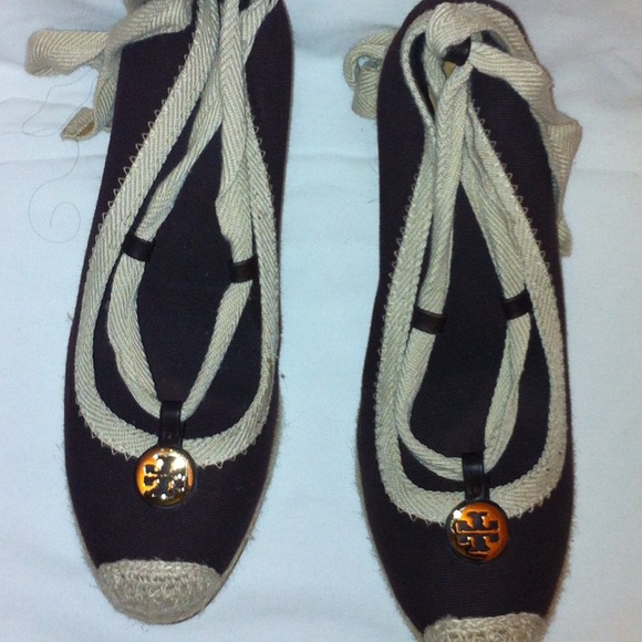 Tory burch Brown and Tan espadrilles size 9