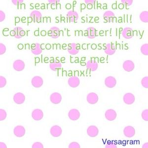 Polka dot peplum style skirt