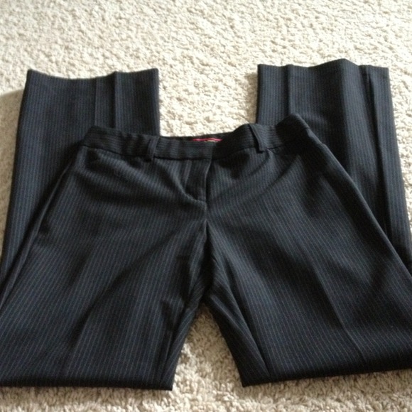 Express white pin stripped pants.