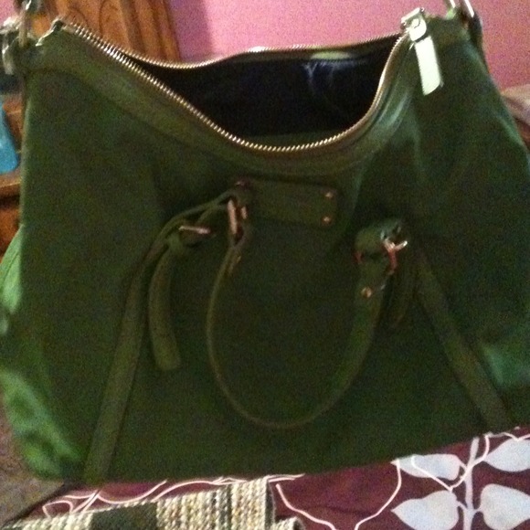 Green Kate Spade purse and tee
