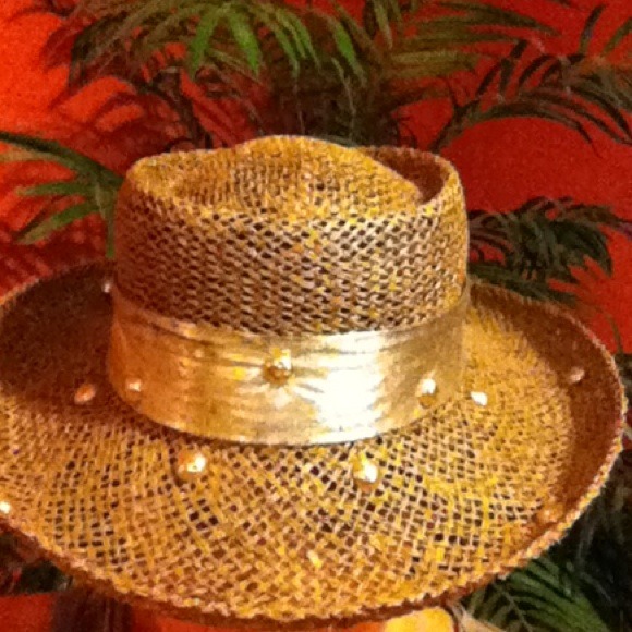 Metallic straw hat - Picture 4 of 4