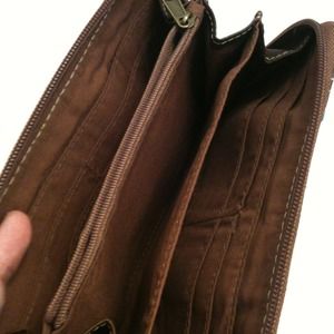 Zip around brown wallet