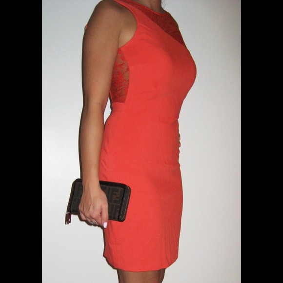 Orange lace open back dress! - Picture 2 of 4