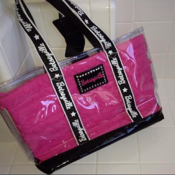 Betseyville Pink Hearts Clear Tote Bag