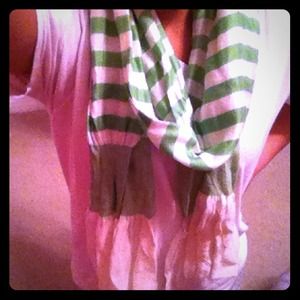 Striped lime green scarf