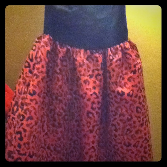 Leopard pink and black dress