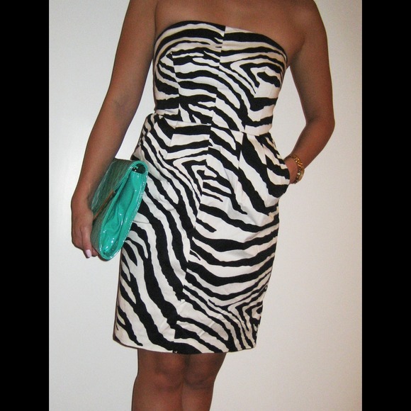 SOLD! Zebra print strapless dress!
