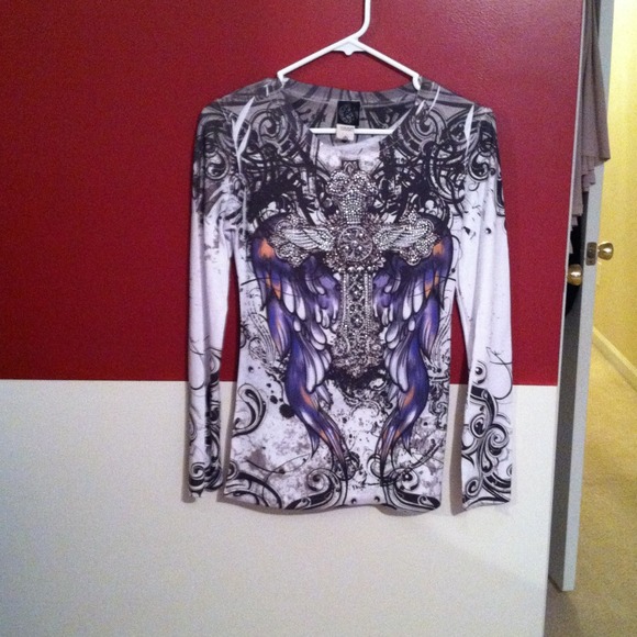 NWOT HOT cross jeweled long sleeve!