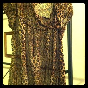 Leopard print chiffon shirt