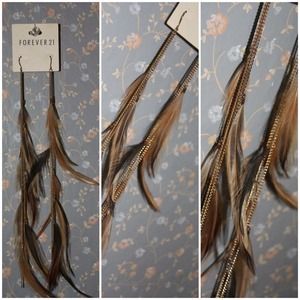 Long feather earrings