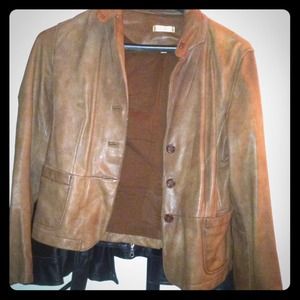 Leather blazer jacket