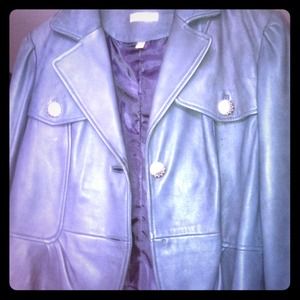 Navy blue leather Blazer jacket