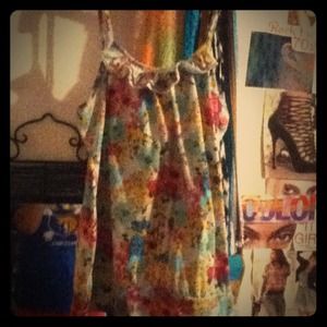 Floral Noodle strap shirt