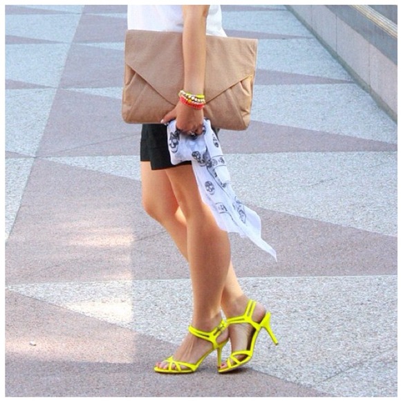 Ann Taylor Shoes - SOLD Neon strappy heels