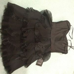 Black ruffled party dress