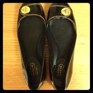 Black flats size 6.5 coach