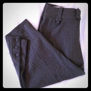 Grey stretch pinstripe capri pants