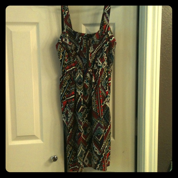 Cute print dress with zipper