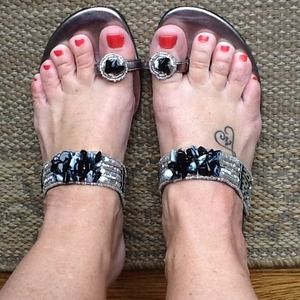 BUNDLE @dartis Impo embellished silver sandal