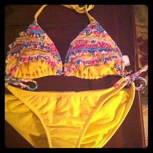 Yellow Ruffled Bathing Suit!