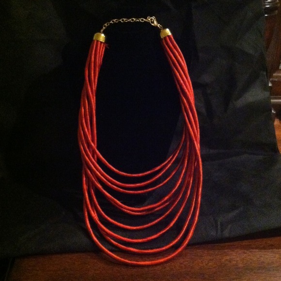 2/Necklaces - Red Rope and Black & Silver
