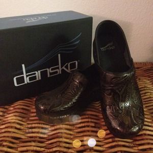 Dansko's Professional Women's Tooled Brown Clog
