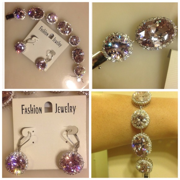 🔴Reduced🔴Cubic zirconia bracelet with earrings - Picture 1 of 4
