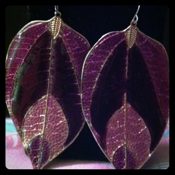 SOLD!!!!!Purple and Gold Earrings - 2 Pair